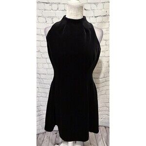 Eva Mendes NYC Black velvet dress Sheath midi Cocktail holiday party Lined Small